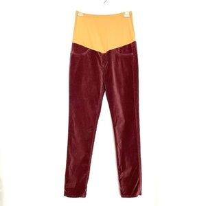 James Jeans Maternity Twiggy Velvet Pants Rose Wine Like NEW Size 27
